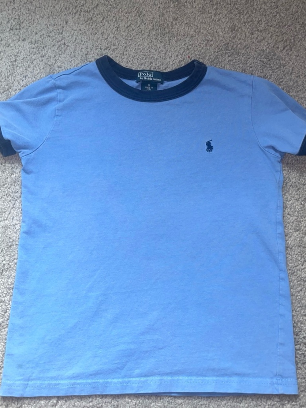 Ralph Lauren Light Blue Tee with Navy Trim